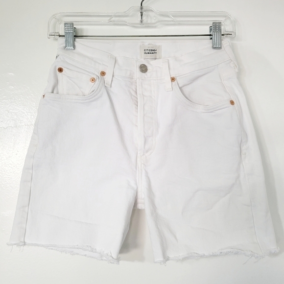 Citizens of Humanity White Cutoff Shorts Size 24 - Picture 1 of 9